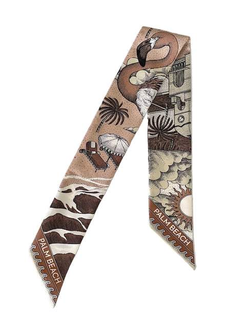 Palm Beach Florida Twilly Scarf Colors Beige & Brown